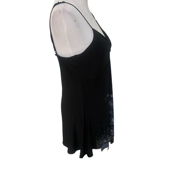 Libian USA Y2K Whimsygoth Sparkly Floral Print Mini Dress Black Size Large Fairy - Picture 4 of 11